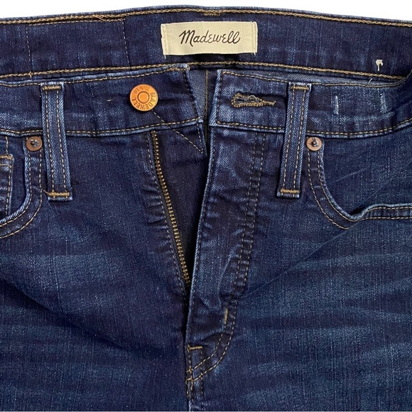 Madewell 10" High Rise Skinny Medium Blue Wash Stretch Whiskers Jeans Denim 24 - Picture 13 of 16